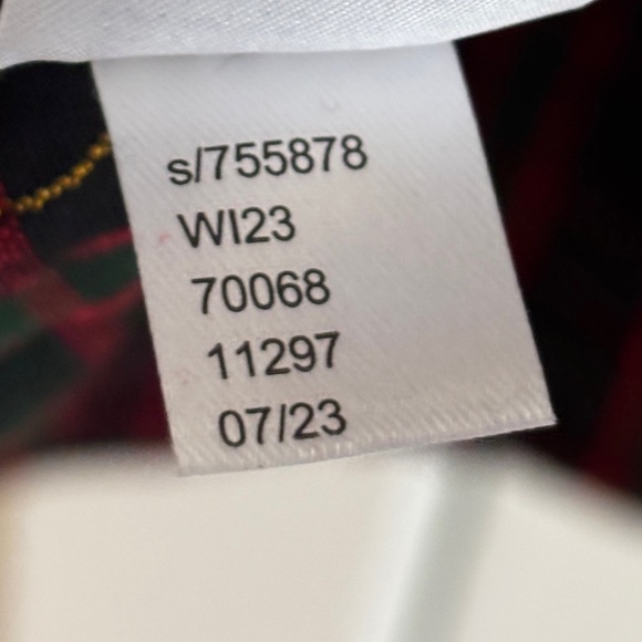 LOFT Shimmer Plaid Shirred V-neck Blouse, 3/4 Sleeves Holiday Christmas Top - Picture 9 of 12